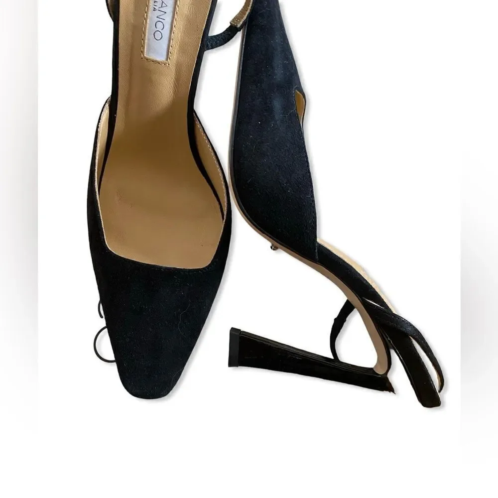 Tony Bianco Tiamo shoes black suede high heels sling back Revolve 6.5 - Picture 9 of 14